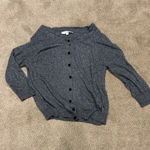 LOFT Heather Gray Knit Cardigan